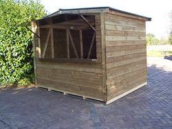 De opbouw van een Kerstchalet ideaal voor kerstmarkten, fairs, beurzen en tentoonstellingen